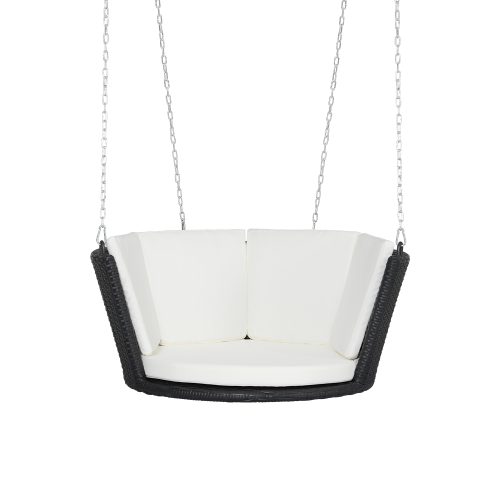 black patio swing chair