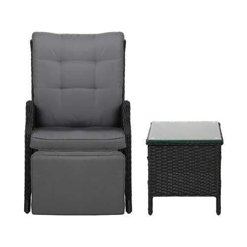 black wicker sun lounge