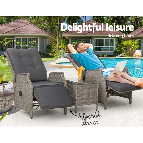 cushioned patio recliners