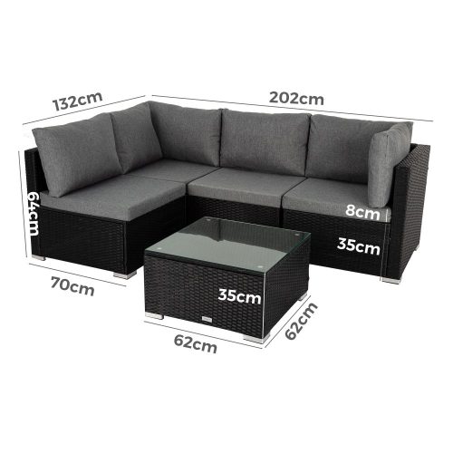 patio modular lounge black
