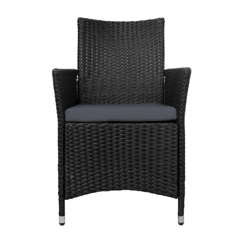 rattan-style outdoor chairs