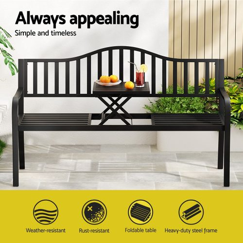 steel garden bench