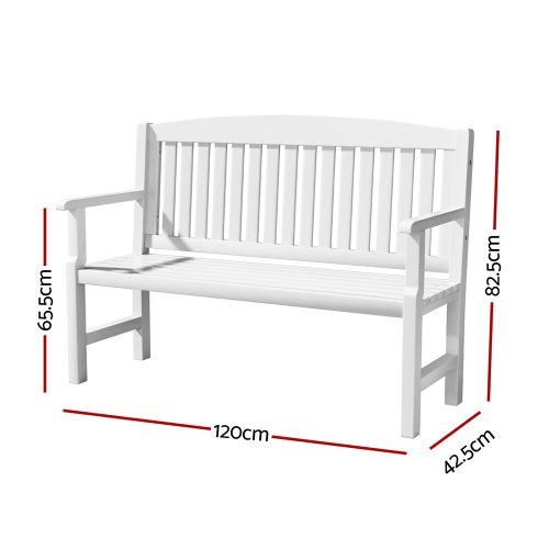 white wooden garden seat