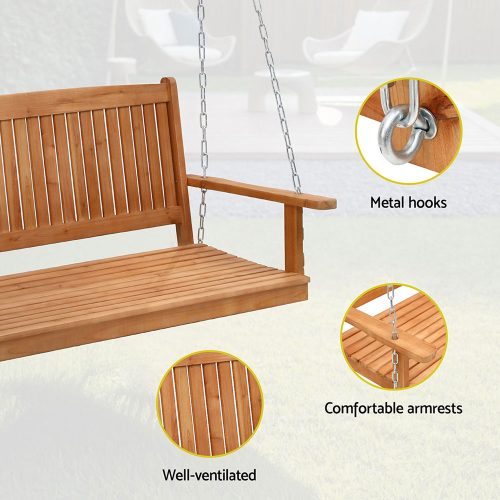 wooden garden swing