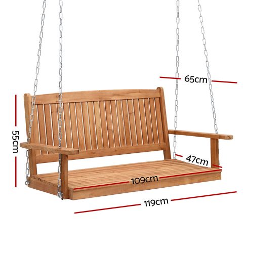 wooden porch swing