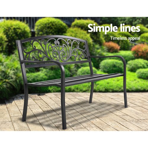 wrought iron style bench
