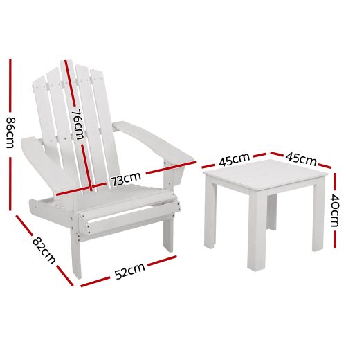 Gardeon wooden chair set white