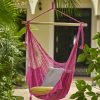 Mayan Legacy Extra Large Outdoor Cotton Mexican Hammock Chair in Mexican Pink Colour