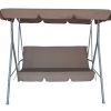 Milano Outdoor Swing Bench Seat Chair Canopy Furniture 3 Seater Garden Hammock - Coffee