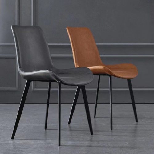 PU dining chairs with metal legs
