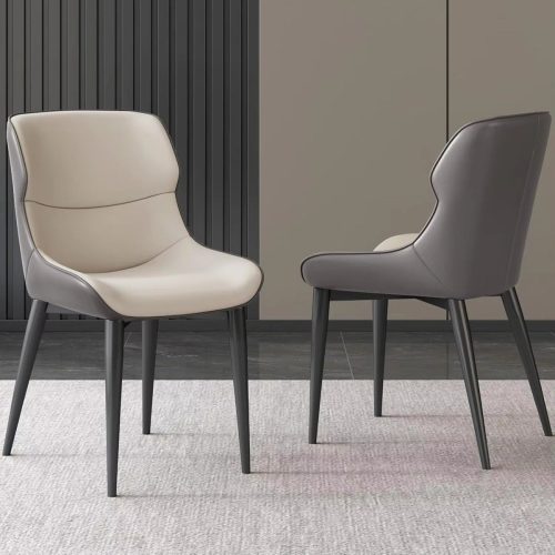 PU leather dining chairs grey