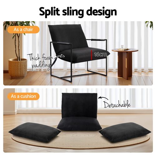Scandinavian sling chair black