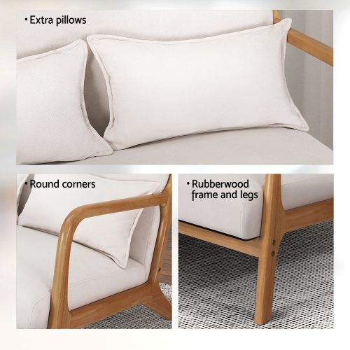 beige upholstered accent chair