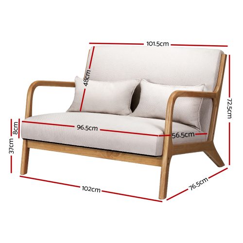 beige wooden accent chair