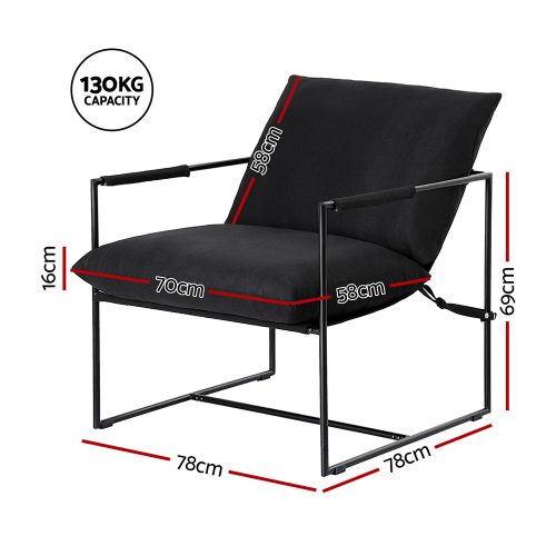 black upholstered lounge chair
