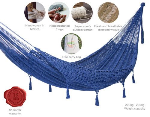 blue cotton hammock king