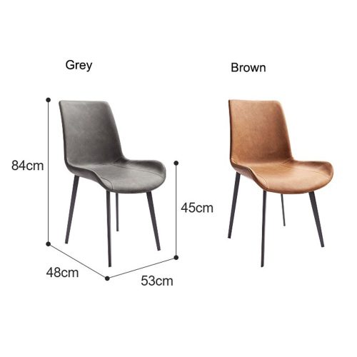 brown PU leather cafe chairs