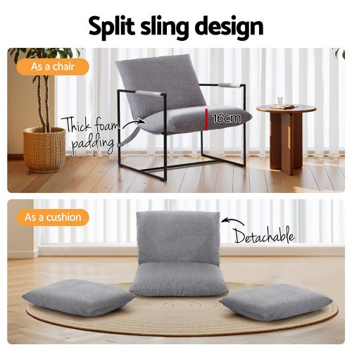 comfortable grey armchair