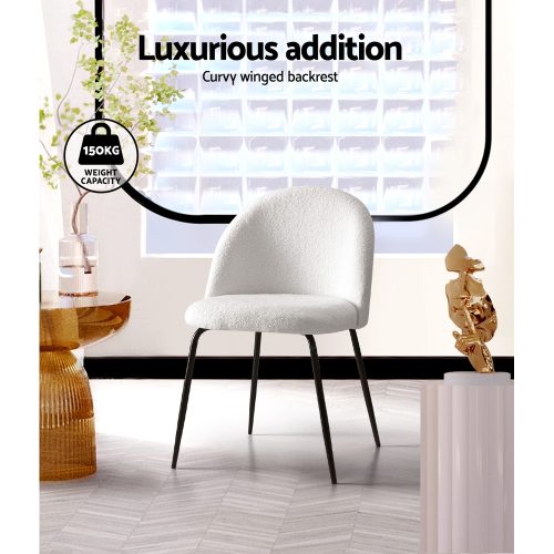 elegant boucle dining chairs