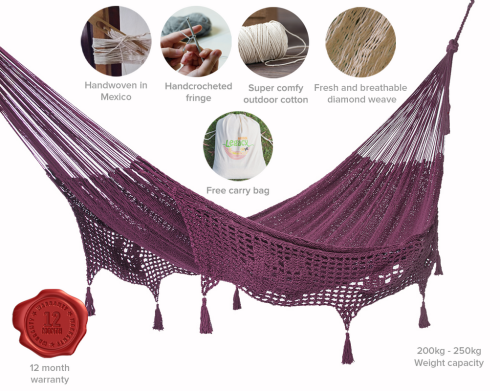 maroon tassel Mayan legacy hammock