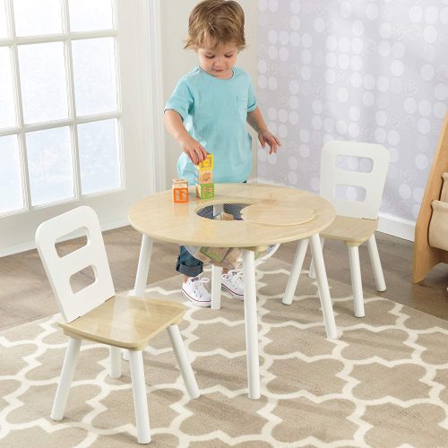 minimalist kids table set white natural