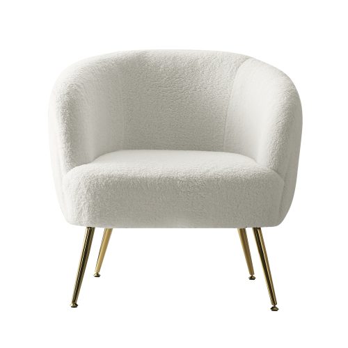 modern boucle chair white