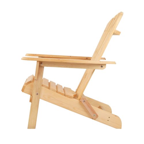 natural wooden Adirondack chairs