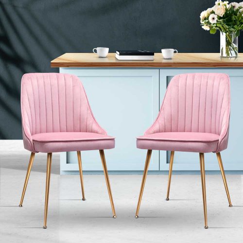 padded dining chairs pink