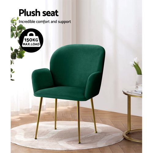 padded velvet chairs green
