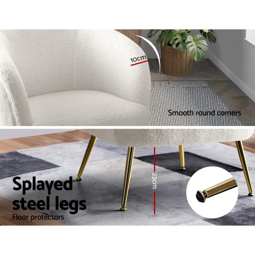 soft white accent armchair