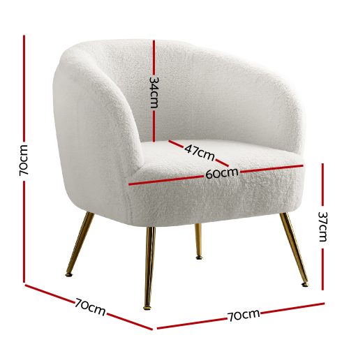 white boucle reading chair