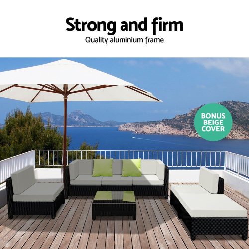 wicker patio seating set