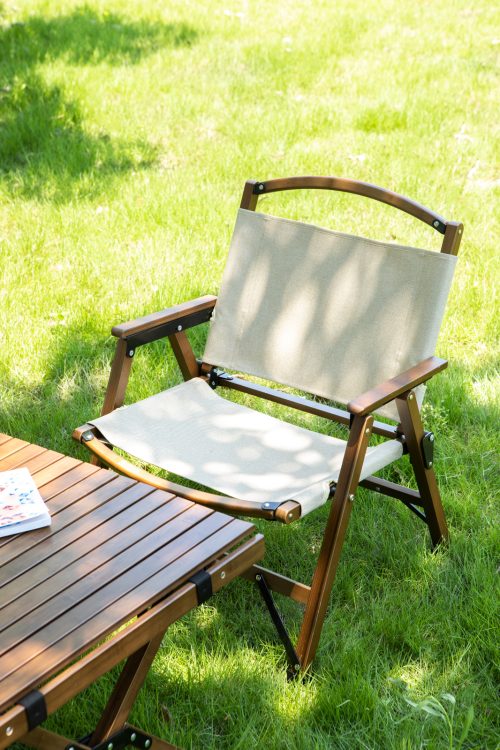 wooden picnic chairs khaki beige